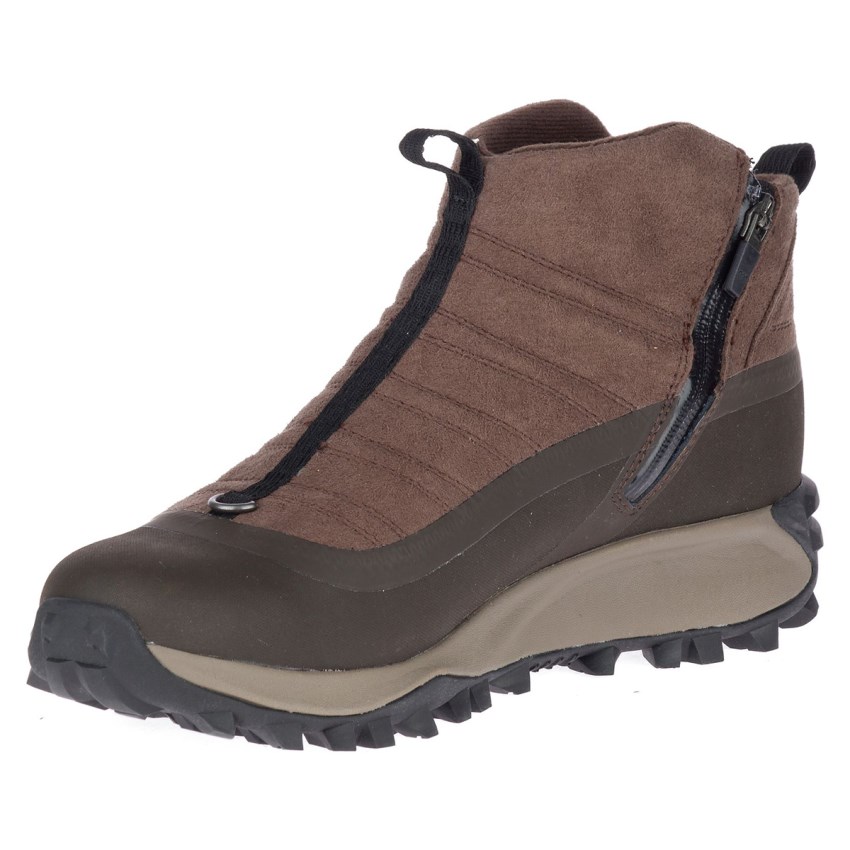 Chaussures Randonnée Merrell Thermo Snowdrift Zip Mid Shell Marron Homme | D.O.DLVZ